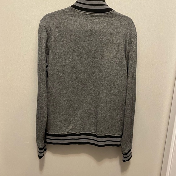 Mens Charles and a Half gray and black snap Varsity jacket size medium. Preowned - Picture 12 of 14